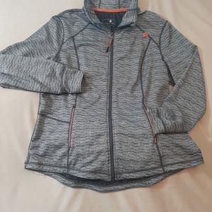 Tangerine,  Full Zip Athletic Jacket,  Women's, Gray/White Chevron,  Size XL